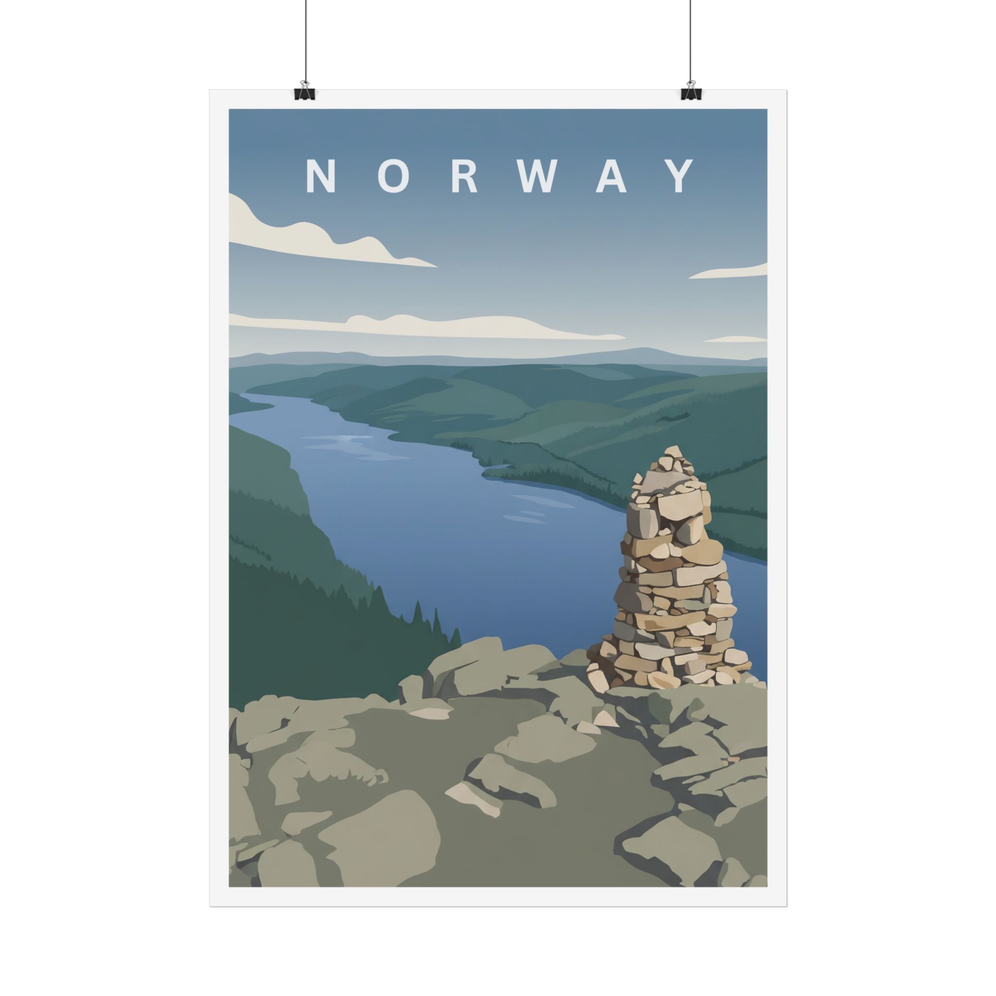 Vintage Norway Lake Poster - Nordic Lifestyle