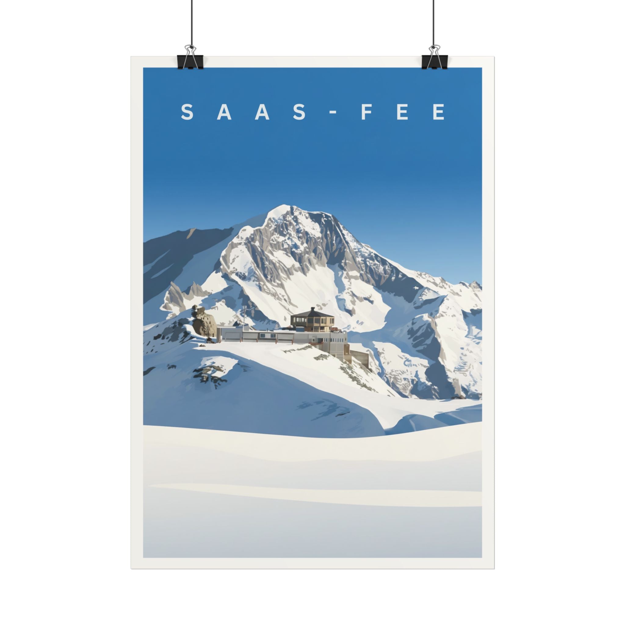 Vintage Saas-Fee Travel Poster – Mountain Lifestyle