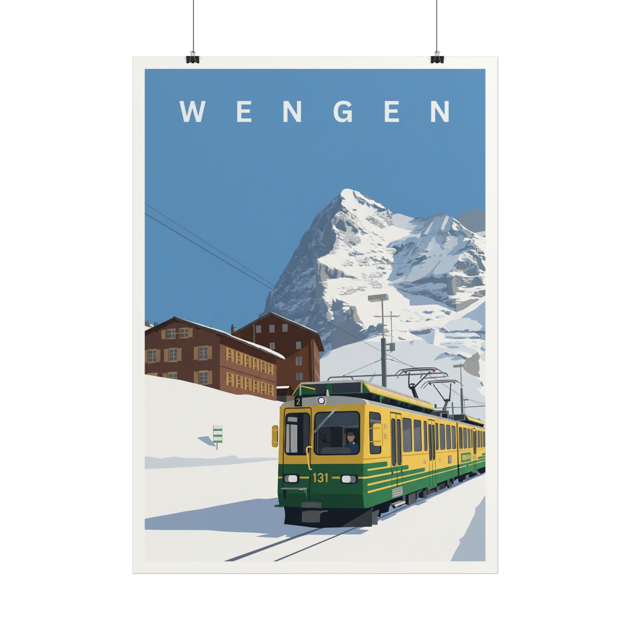 Vintage Wengen Travel Poster - Mountain Lifestyle