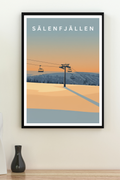 Vintage Sälenfjällen Ski Poster - Scandinavian Ski Resort Art Print