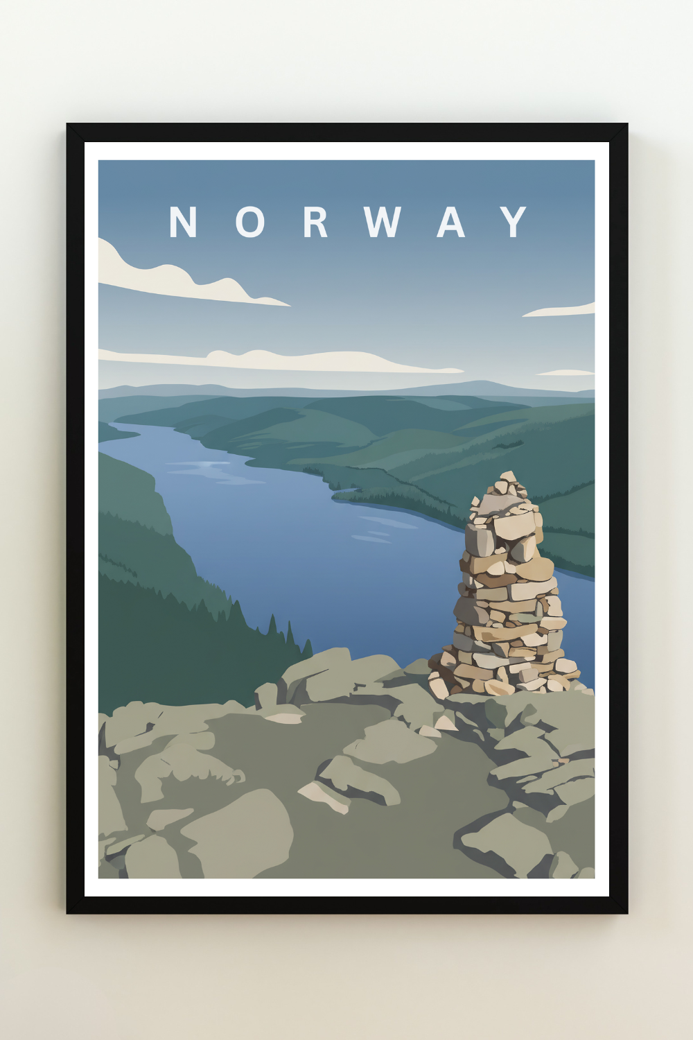 Vintage Poster Lake  - Norway
